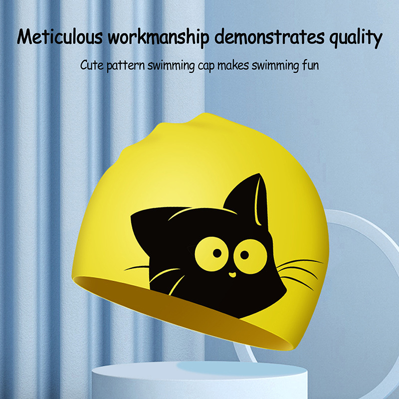 Touca de natação de gato fofo  - Swim Hat Silicone avaliação e preço
