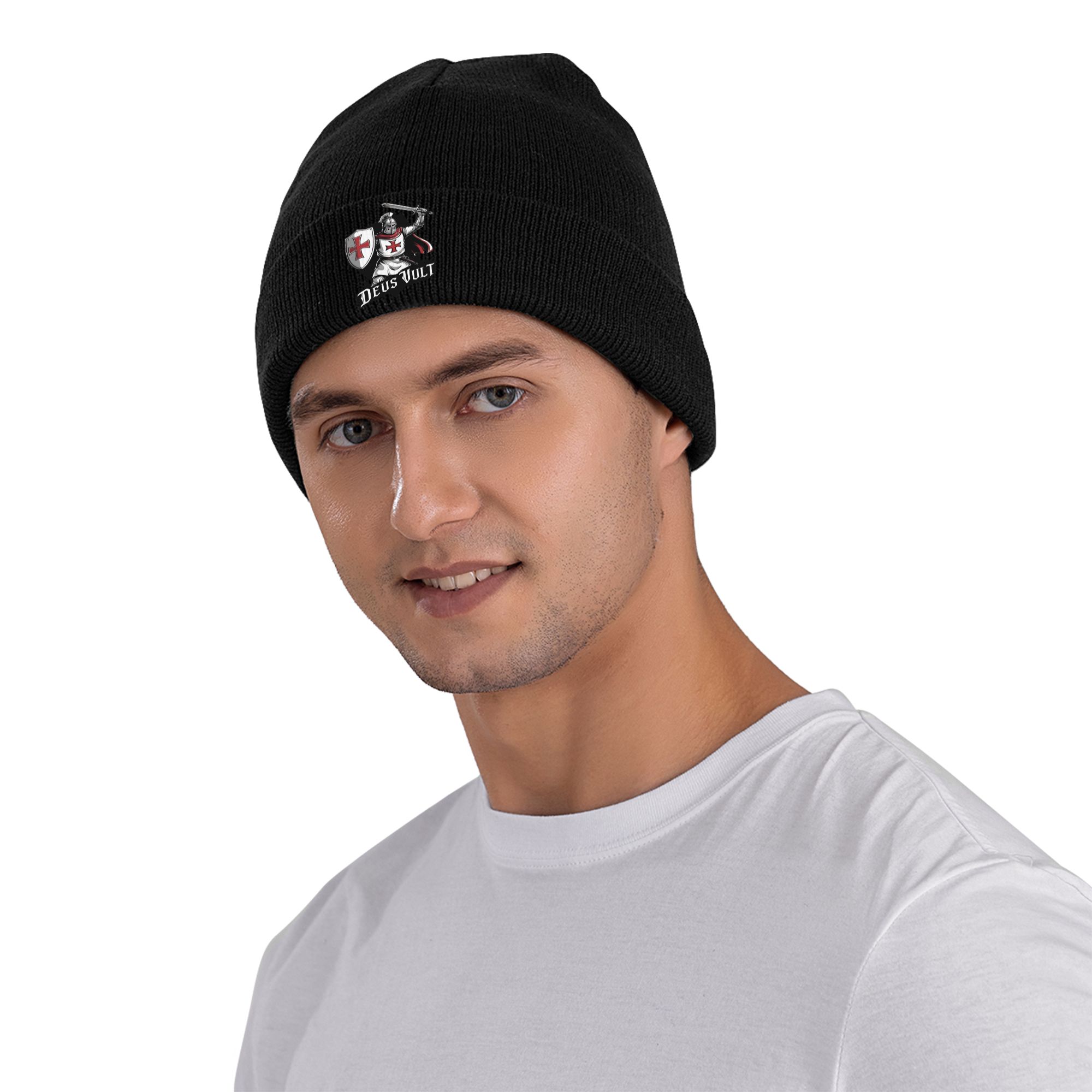 Deus Vult - Gorro de malha com - Beanie Cuffed Knit avaliação e preço