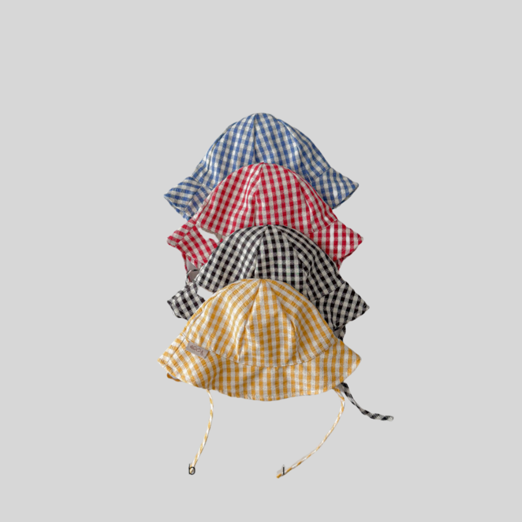 Ins estilo xadrez bebê balde c - Bucket Hat Cotton avaliação e preço
